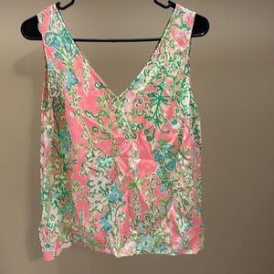 Lilly Pulitzer floral tank top hot pink